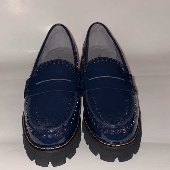 Navy Studded Platform Loafers - Picture 8 of 8